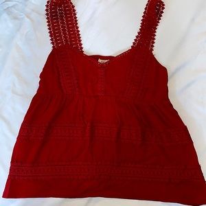 Self esteem crop top bright Red
